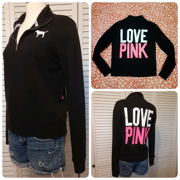 Victoria's Secret "Kangaroo Pocket" PINK Sweatshirt with EXTRA- LONG Sleeves - Picture 2 of 16